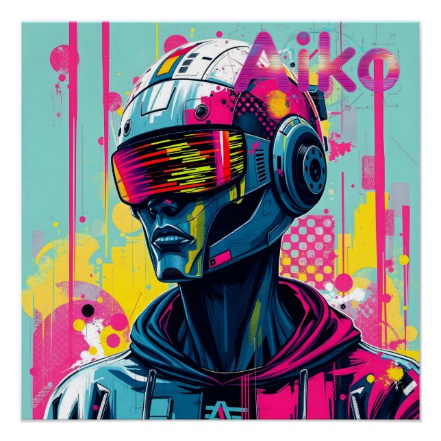 Póster AiKo Grunge Gráfico #3 (Frente)