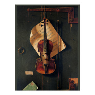 Póster "Ainda a vida com violino", belas artes.