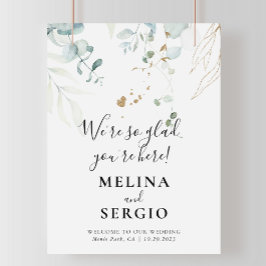 Poster Ainda bem que estás aqui Dourado Casamento Verde.