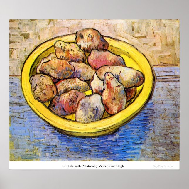 Póster Ainda com batatas de Vincent van Gogh (Frente)