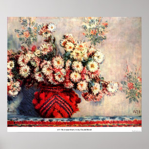 Póster ainda crisântemos da vida por Claude Monet