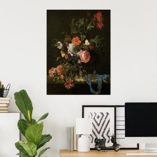Poster Ainda flores florais da vida no vaso, vintage