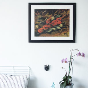 Póster Ainda Life Muselles e Shrimp por Vincent van Gogh