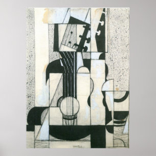 Póster Ainda vida com a guitarra por Juan Gris