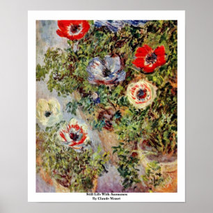 Poster Ainda vida com as anêmonas por Claude Monet