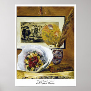 Poster Ainda vida com buquê Pierre Auguste Renoir