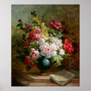 Poster Ainda vida com flores e partitura