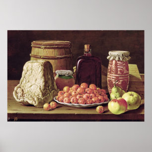 Poster Ainda vida com fruta e queijo