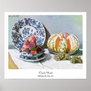 Póster Ainda vida com melão, Claude Monet 1872