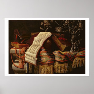 Póster Ainda vida com um livro da partitura