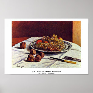 Póster Ainda vida das uvas e dos loucos por Sisley Alfred