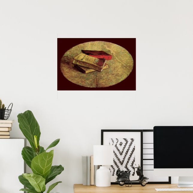 Poster Ainda viva com três livros de Vincent van Gogh (Escritório em casa)