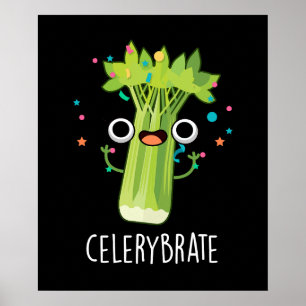 Poster Aipo Funny Veggie Celery Pun Dark BG