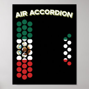 Poster Air Accordion Mexico Flag Cinco De Mayo Music Gift
