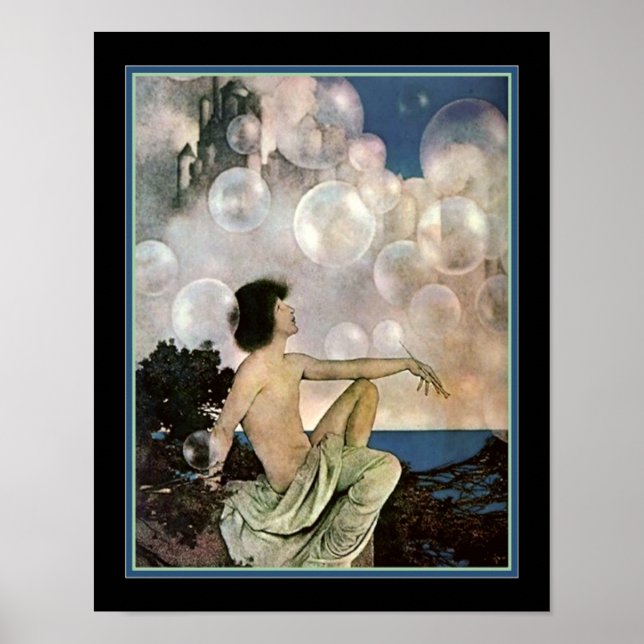 Poster "Air Castles", por volta de 1904 Maxfield Parrish (Frente)