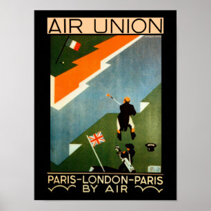 Póster Air Union ~ Paris-London-Paris, por Air Union