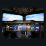 Poster Airbus A380 Cockpit<br><div class="desc">Voo Airbus A380 Cockpit Noite</div>