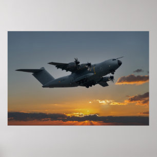 Poster Airbus A400M Ao Sunset