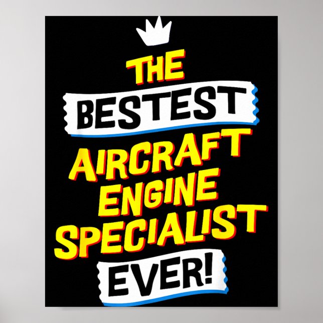 Poster Aircraft Engine Specialist, Funny Job Occupation  (Frente)