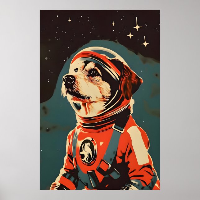 Poster Airedale Terrier Astronaut Poster, Airedale (Frente)