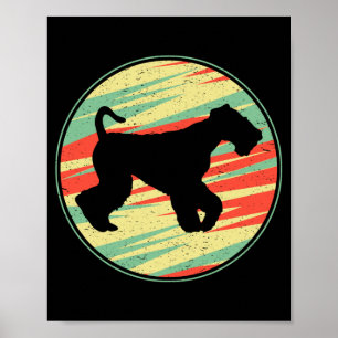 Poster Airedale Terrier Retro Vintage Silhueta Cachorro F