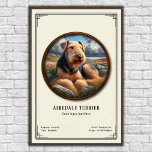 Poster Airedale Terrier Zoology Series<br><div class="desc">• This digital illustration features a detailed specimen study presented in a classic natural history museum style with scientific data and a vintage aesthetic.
• Requests and/or questions are encouraged and appreciated!</div>