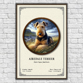 Poster Airedale Terrier Zoology Series