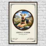 Poster Airedale Terrier Zoology Series<br><div class="desc">• This digital illustration features a detailed specimen study presented in a classic natural history museum style with scientific data and a vintage aesthetic.
• Requests and/or questions are encouraged and appreciated!</div>