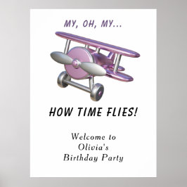 Poster Airplane Kids Birthday