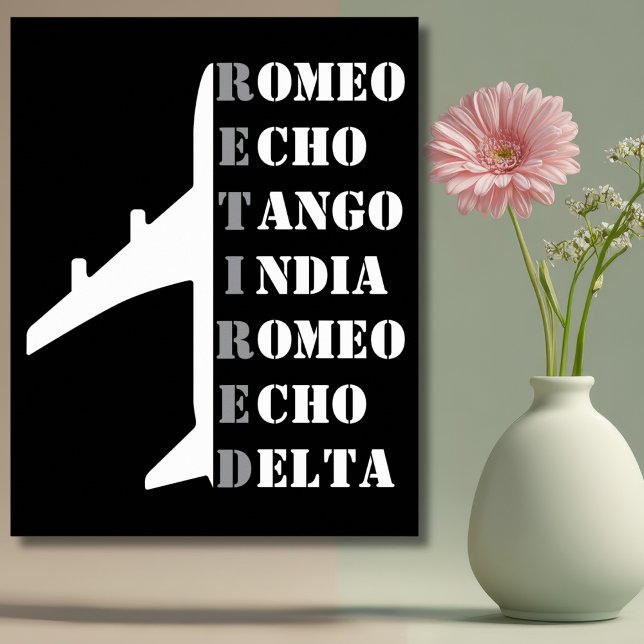 Poster Airplane Retired Nato Phonetic Alphabet Aviation (Criador carregado)