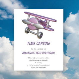 Poster Airplane Time Capsule 1st birthday