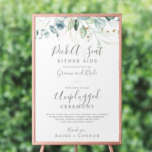 Poster Airy Greenery Escolhe um Sinal de Cerimônia Desplu