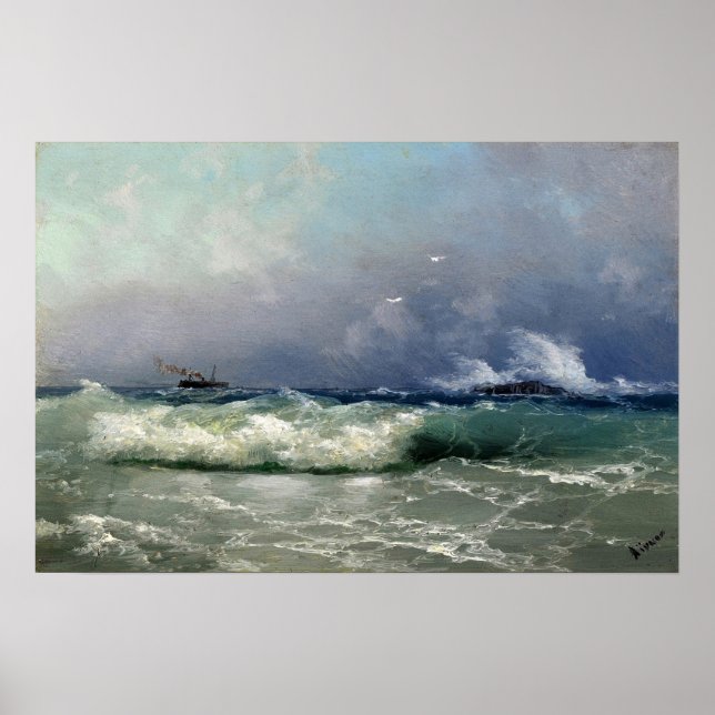 Poster Aivazovsky - Biarritz 1889 (Frente)
