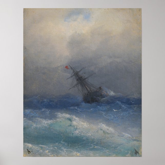 Poster Aivazovsky - Naufrágio (Frente)