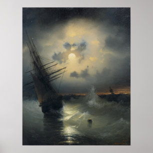 Poster Aivazovsky - Navio De Navegação No Alto Mar Em Moo