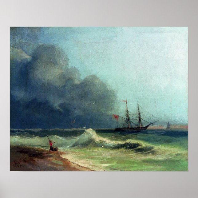 Poster Aivazovsky - O Mar Antes Da Tempestade (Frente)