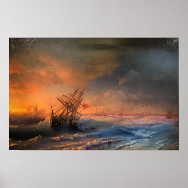 Poster Aivazovsky - Tempestade sobre Evpatoria (Frente)