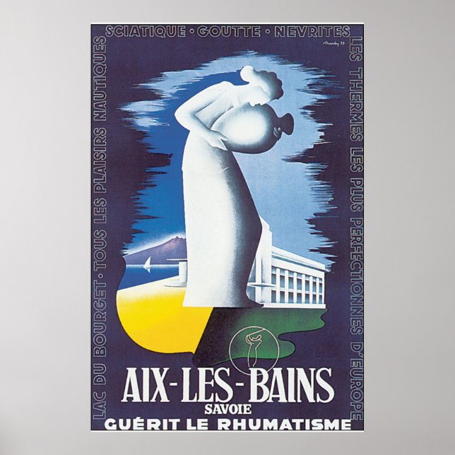 Póster Aix Les Bains Viagens vintage (Frente)