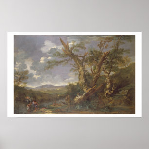 Poster Ajardine com o baptismo no Jordão (óleo em c