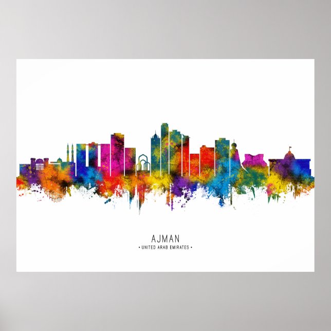Poster Ajman UAE Skyline (Frente)