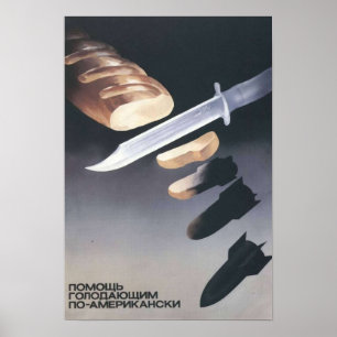 Poster Ajudando a propaganda da URSS ao estilo americano 