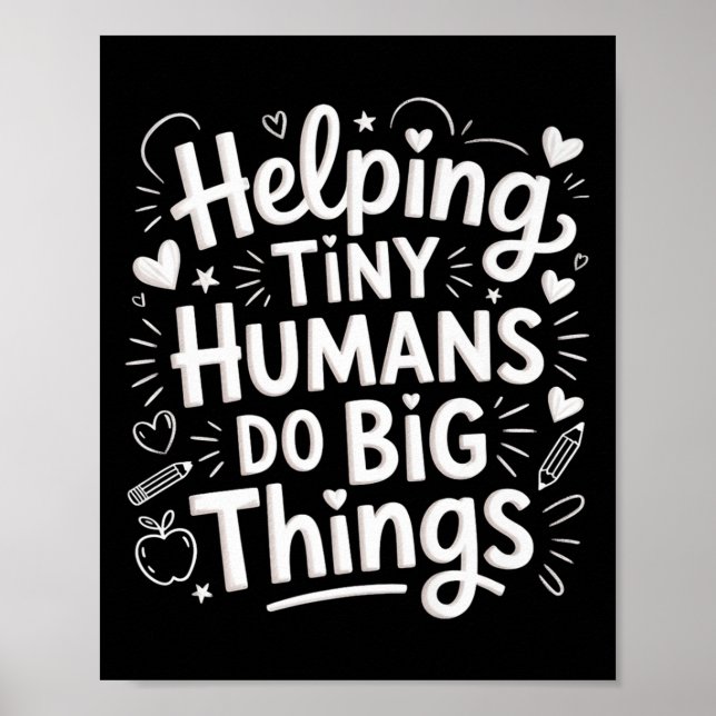 Poster Ajudando os pequenos humanos a fazer coisas grande (Frente)