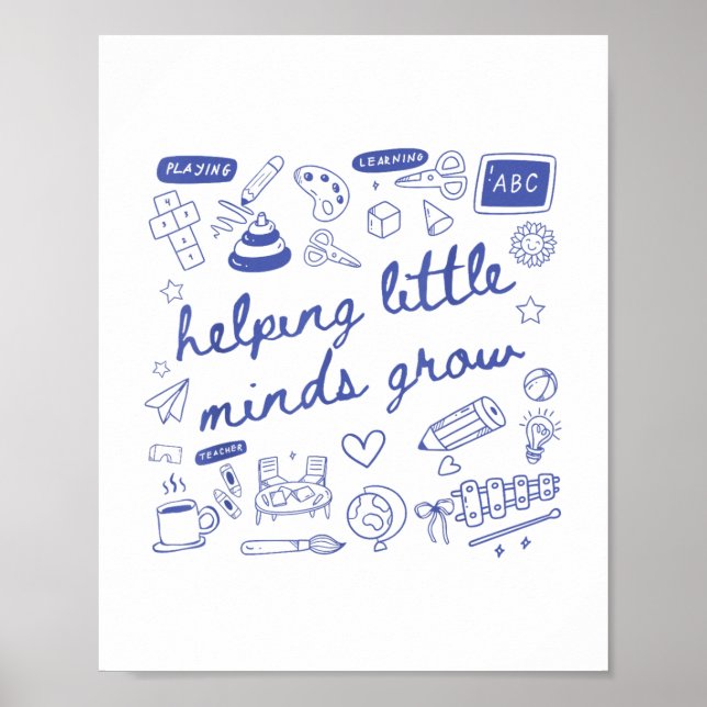 Poster Ajudando Pequenas Mentes a Crescer Professores Jar (Frente)