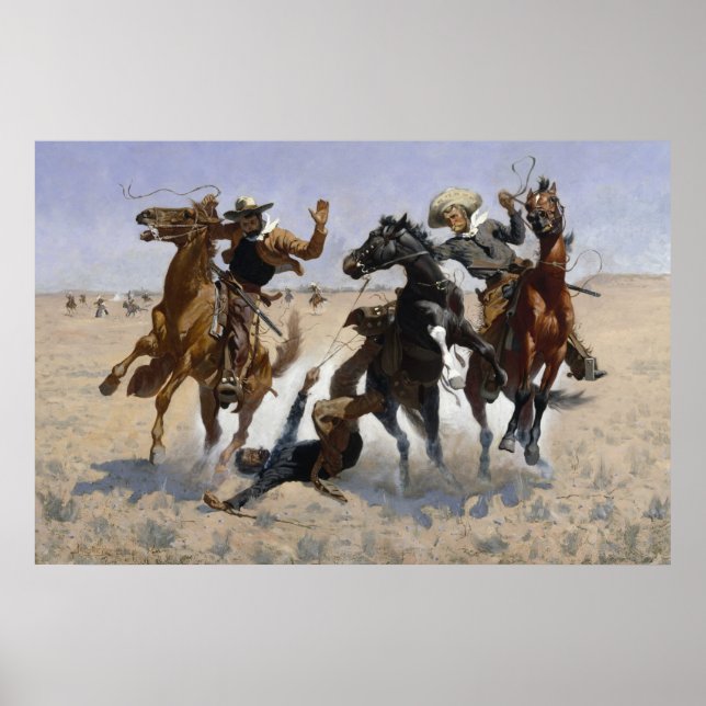 Póster Ajudando um camarada de Frederic Remington (Frente)