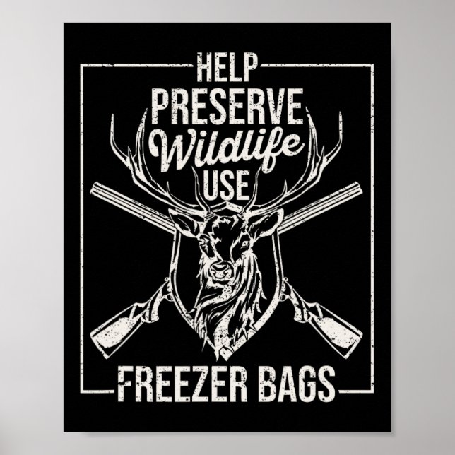 Poster Ajudar A Preservar A Vida Selvagem Usar O Freezer  (Frente)