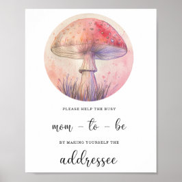 Poster Ajude a Futura Mamãe Ocupada a Escrever um Envelop