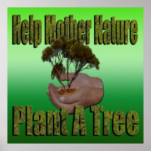 Poster Ajude a Mãe Natureza A Plantar Um Logotipo De Ár