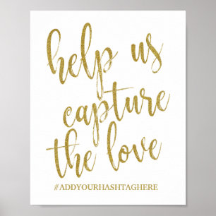 Poster Ajude-nos a Capturar o Sinal de Casamento Glitter 