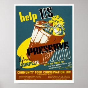 Póster Ajude-nos a preservar a comida