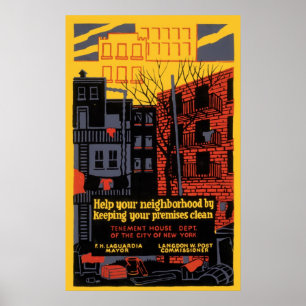 Poster Ajude sua vizinhança mantendo limpo